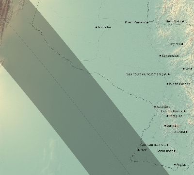 Map of the eclipse path across Paraguay on 08/20/1952