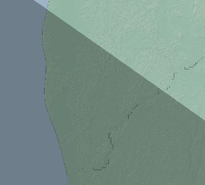 Map of the eclipse path across Latvia on 06/30/1954