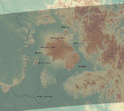 Map of the eclipse path across Laos on 06/20/1955