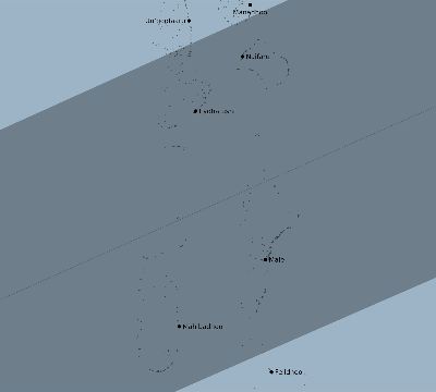 Map of the eclipse path across Maldives on 06/20/1955