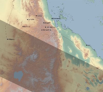 Map of the eclipse path across Eritrea on 12/14/1955