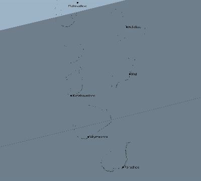 Map of the eclipse path across Maldives on 04/19/1958