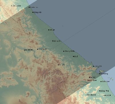 Map of the eclipse path across Vietnam on 04/19/1958