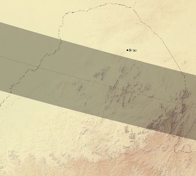 Map of the eclipse path across Central African Republic on 10/02/1959