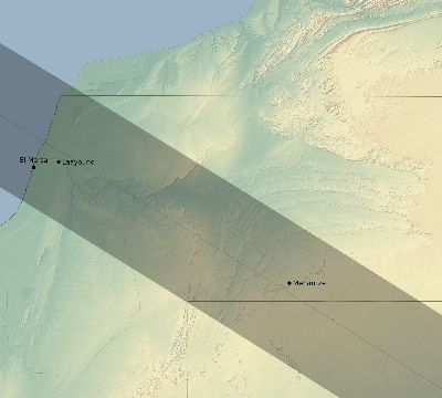 Map of the eclipse path across Western Sahara on 10/02/1959