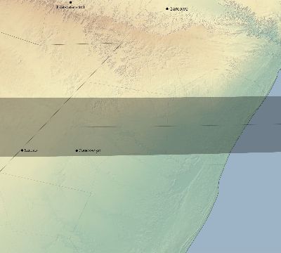 Map of the eclipse path across Somalia on 10/02/1959