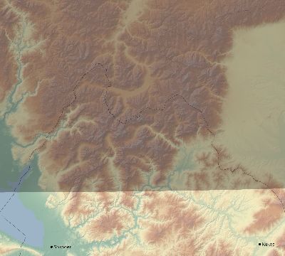 Map of the eclipse path across Albania on 02/15/1961