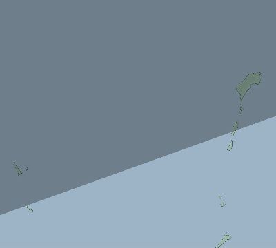 Map of the eclipse path across Kiribati on 11/23/1965