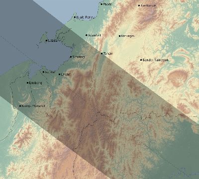 Map of the eclipse path across Malaysia on 11/23/1965
