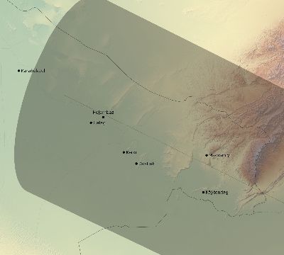 Map of the eclipse path across Turkmenistan on 11/23/1965