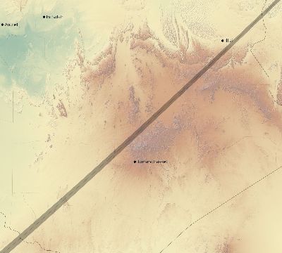 Map of the eclipse path across Algeria on 05/20/1966