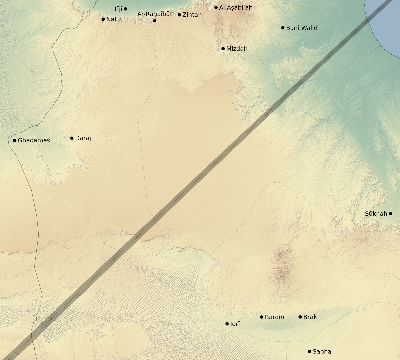 Map of the eclipse path across Libya on 05/20/1966