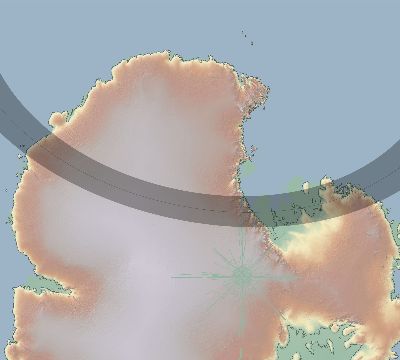 Map of the eclipse path across Antarctica on 01/16/1972