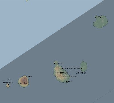 Map of the eclipse path across Cape Verde on 12/24/1973