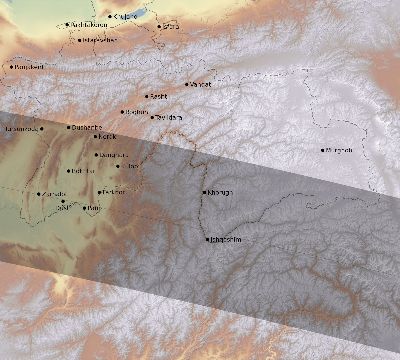 Map of the eclipse path across Tajikistan on 04/29/1976