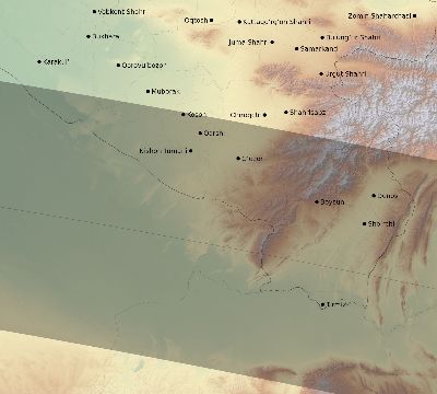 Map of the eclipse path across Uzbekistan on 04/29/1976