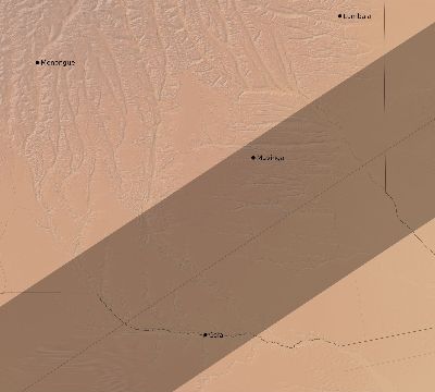 Map of the eclipse path across Angola on 04/18/1977