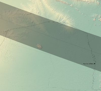 Map of the eclipse path across Paraguay on 08/10/1980