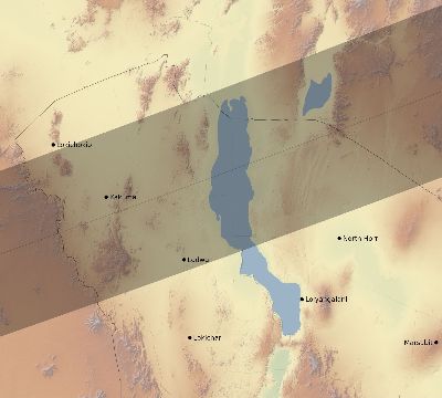 Map of the eclipse path across Kenya on 12/04/1983