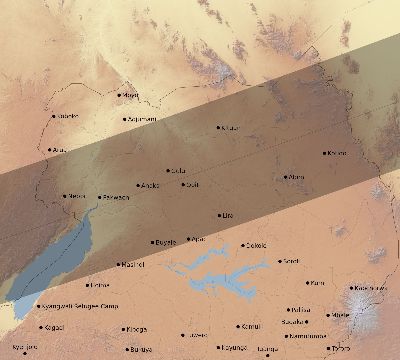 Map of the eclipse path across Uganda on 12/04/1983