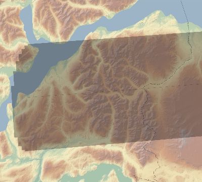 Map of the eclipse path across Chile on 03/29/1987