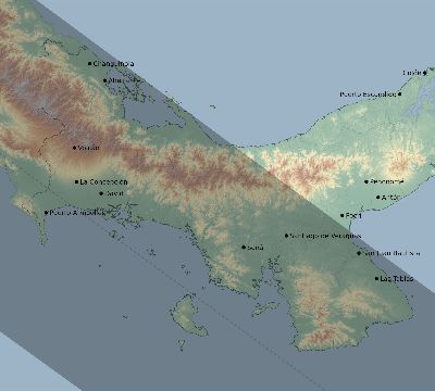 Map of the eclipse path across Panama on 07/11/1991