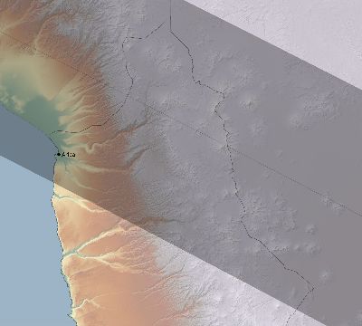 Map of the eclipse path across Chile on 11/03/1994