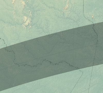 Map of the eclipse path across Colombia on 04/29/1995