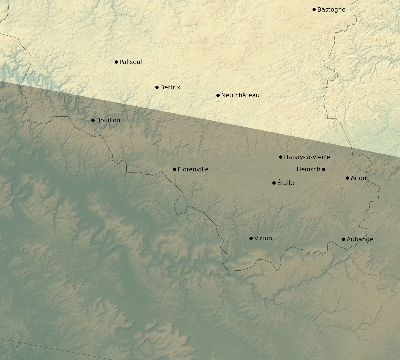 Map of the eclipse path across Belgium on 08/11/1999