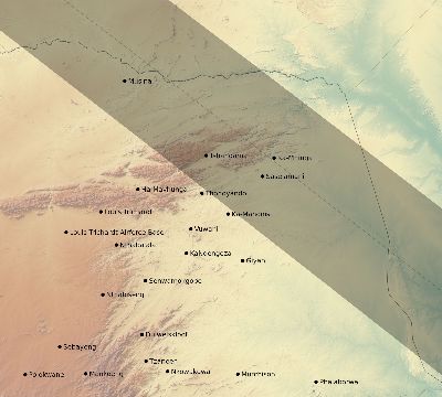 Map of the eclipse path across South Africa on 12/04/2002