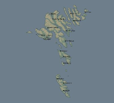 Map of the eclipse path across Faroe Islands on 05/31/2003