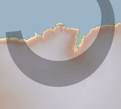 Map of the eclipse path across Antarctica on 11/23/2003