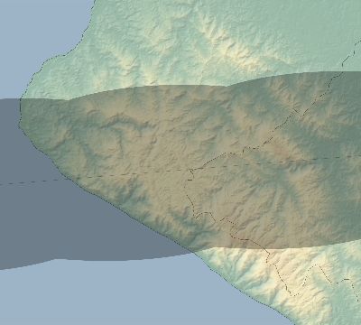 Map of the eclipse path across Costa Rica on 04/08/2005