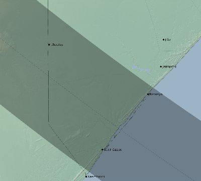 Map of the eclipse path across Somalia on 10/03/2005