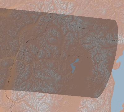 Map of the eclipse path across Mongolia on 03/29/2006