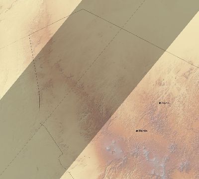 Map of the eclipse path across Chad on 03/29/2006