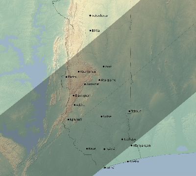Map of the eclipse path across Togo on 03/29/2006