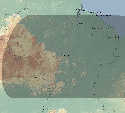 Map of the eclipse path across Guyana on 09/22/2006