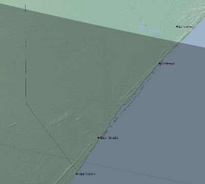 Map of the eclipse path across Somalia on 01/15/2010