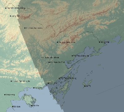 Map of the eclipse path across Vietnam on 05/20/2012