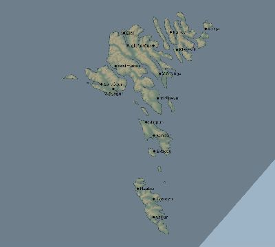 Map of the eclipse path across Faroe Islands on 03/20/2015