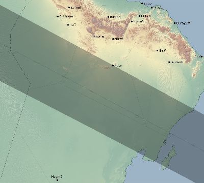 Map of the eclipse path across Oman on 12/26/2019