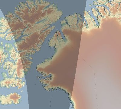 Map of the eclipse path across Greenland on 06/10/2021