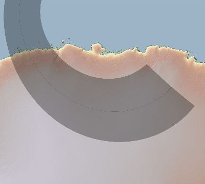 Map of the eclipse path across Antarctica on 02/17/2026