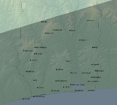 Map of the eclipse path across Benin on 02/06/2027