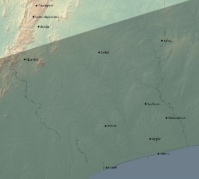 Map of the eclipse path across Togo on 02/06/2027