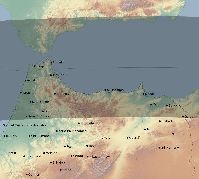 Map of the eclipse path across Morocco on 08/02/2027