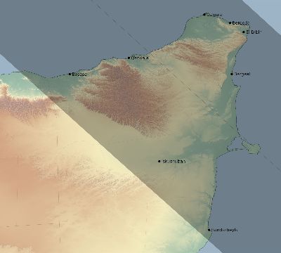 Map of the eclipse path across Somalia on 08/02/2027