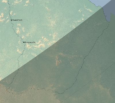 Map of the eclipse path across French Guiana on 01/26/2028