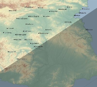 Map of the eclipse path across Bulgaria on 06/01/2030